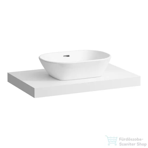 Laufen LANI 78,5 cm-es mosdópult konzollal, középső kivágással, mosdó nélkül, matt fehér H4046511122601