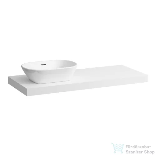 Laufen LANI 118,3 cm-es mosdópult konzollal, bal oldali kivágással, mosdó nélkül, matt fehér H4046721122601