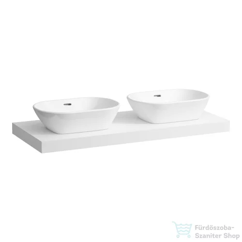 Laufen LANI 118,3 cm-es mosdópult konzollal, két kivágással, mosdó nélkül, matt fehér H4046741122601