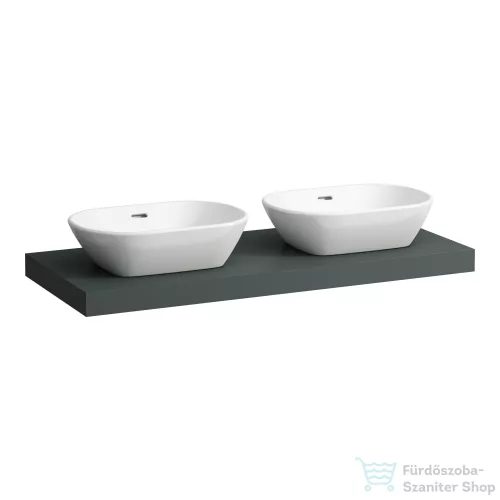 Laufen LANI 118,3 cm-es mosdópult konzollal, két kivágással, mosdó nélkül, traffic grey H4046741122661