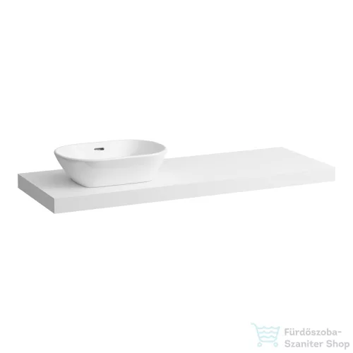 Laufen LANI 136,9 cm-es mosdópult konzollal, bal oldali kivágással, mosdó nélkül, matt fehér H4046821122601