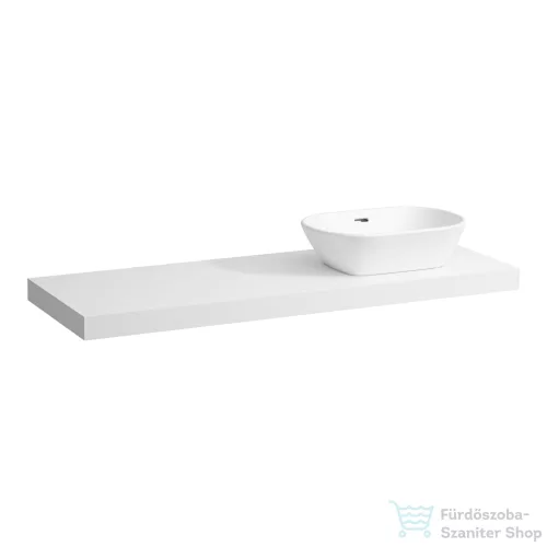 Laufen LANI 136,9 cm-es mosdópult konzollal, jobb oldali kivágással, mosdó nélkül, matt fehér H4046831122601