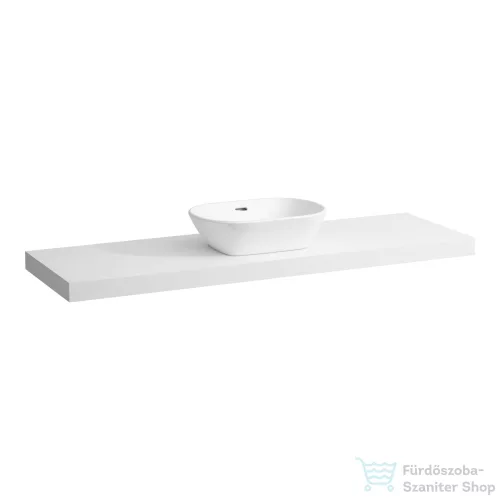 Laufen LANI 156,9 cm-es mosdópult konzollal, középső kivágással, mosdó nélkül, matt fehér H4046911122601