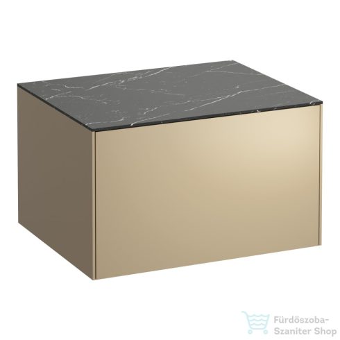 Laufen Sonar 57,5x45,5x34 cm-es 1 fiókos alsószekrény kivágás nélkül,Gold & Nero Marquina H4054000341401