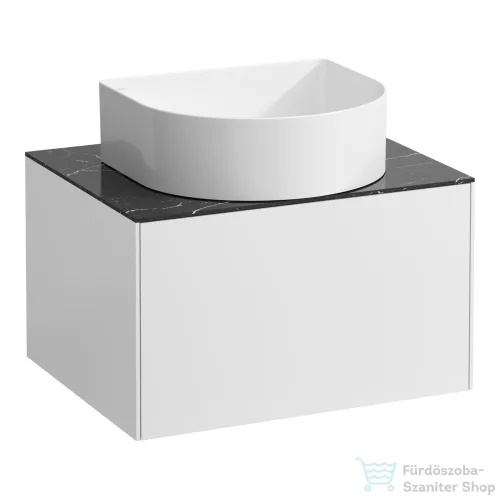 Laufen Sonar 57,5 cm széles 1 fiókos alsószekrény H812340, H812341,H812342,H812343 mosdóhoz,Matt fehér&Nero Marquina H4054010341431