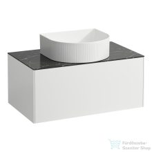   Laufen Sonar 77,5x45,5x34 cm-es 1 fiókos alsószekrény H812340, H812341, H812342, H812343 mosdóhoz,Matt fehér&Nero Marquina H4054110341431