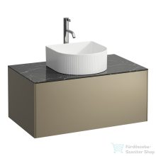   Laufen Sonar 77,5x45,5x34 cm-es 1 fiókos alsószekrény csaplyuk furattal H812340, H812341, H812342, H812343 mosdóhoz,Titanium&Nero Marquina H4054150341421