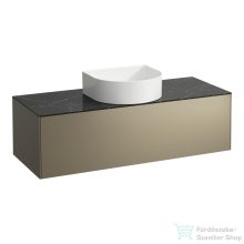   Laufen Sonar 117,5x45,5x34 cm-es 1 fiókos alsószekrény H812340,H812341,H812342,H812343 mosdókhoz,Titanium&Nero Marquina H4054210341421