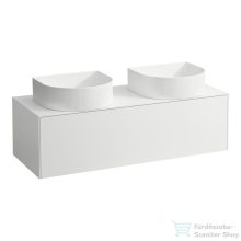   Laufen Sonar 117,5x45,5x34 cm-es 1 fiókos alsószekrény dupla kivágással H812340,H812341,H812342,H812343 mosdókhoz,Matt fehér H4054240341701