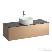   Laufen Sonar 117,5x45,5x34 cm-es 1 fiókos alsószekrény csaptelep és mosdó kivágással H812340,H812341,H812342,H812343 mosdókhoz,Copper&Nero Marquina H4054250341411