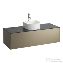   Laufen Sonar 117,5x45,5x34 cm-es 1 fiókos alsószekrény csaptelep és mosdó kivágással H812340,H812341,H812342,H812343 mosdókhoz,Titanium&Nero Marquina H4054250341421