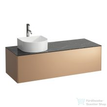   Laufen Sonar 117,5x45,5x34 cm-es 1 fiókos alsószekrény csaptelep és mosdó kivágással H812340,H812341,H812342,H812343 mosdókhoz,Copper&Nero Marquina H4054260341411