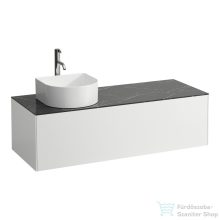   Laufen Sonar 117,5x45,5x34 cm-es 1 fiókos alsószekrény csaptelep és mosdó kivágással H812340,H812341,H812342,H812343 mosdókhoz,Matt fehér&Nero Marquina H4054260341431