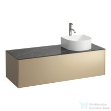   Laufen Sonar 117,5x45,5x34 cm-es 1 fiókos alsószekrény csaptelep és mosdó kivágással H812340,H812341,H812342,H812343 mosdókhoz,Gold&Nero Marquina H4054270341401