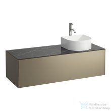   Laufen Sonar 117,5x45,5x34 cm-es 1 fiókos alsószekrény csaptelep és mosdó kivágással H812340,H812341,H812342,H812343 mosdókhoz,Titanium&Nero Marquina H4054270341421