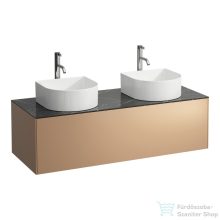   Laufen Sonar 117,5x45,5x34 cm-es 1 fiókos alsószekrény dupla mosdó és csaptelep kivágással H812340,H812341,H812342,H812343 mosdókhoz,Copper&Nero Marquina H4054280341411