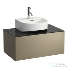   Laufen Sonar 77,5x45,5x34 cm-es 1 fiókos alsószekrény kivágással H816341,H816342 mosdóhoz,Titanium&Nero Marquina H4054410341421