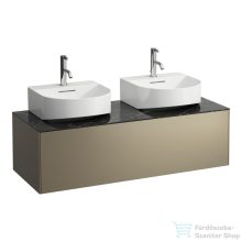   Laufen Sonar 117,5x45,5x34 cm-es 1 fiókos alsószekrény 2 db H816341 mosdóhoz,Titanium&Nero Marquina H4054540341421