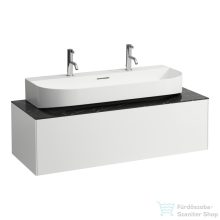   Laufen Sonar 117,5x45,5x34 cm-es 1 fiókos alsószekrény H816347 mosdóhoz,Matt fehér&Nero Marquina H4054610341431