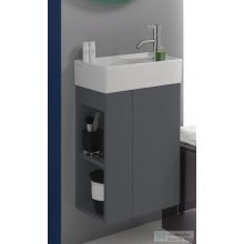   Laufen Kartell By Laufen Alsószekrény palaszürke színben, bal oldali nyitott polccal, 815334 kézmosóhoz H4075180336421 ( 407518 )