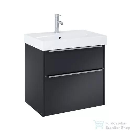 Jika PURE 60x41,8 cm-es 2 fiókos alsószekrény és mosdó kombináció csaptelep nélkül, matt fekete H40B2324023532