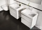 Jika PURE 60x41,8 cm-es 2 fiókos alsószekrény és mosdó kombináció csaptelep nélkül, fényes fehér H40B2324025002