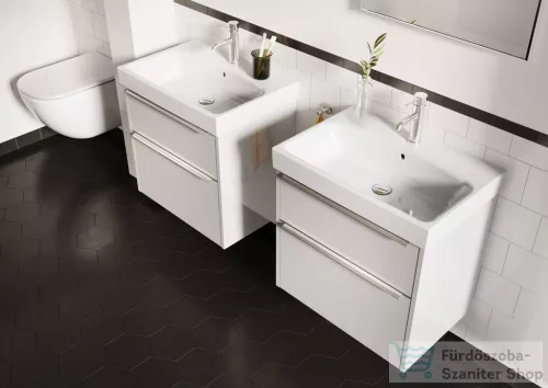 Jika PURE 60x41,8 cm-es 2 fiókos alsószekrény és mosdó kombináció csaptelep nélkül, fényes fehér H40B2324025002