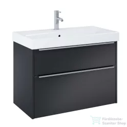   Jika PURE 80x41,8 cm-es 2 fiókos alsószekrény és mosdó kombináció csaptelep nélkül, matt fekete H40B2344023532