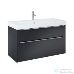   Jika PURE 100x41,8 cm-es 2 fiókos alsószekrény és mosdó kombináció csaptelep nélkül, matt fekete H40B2364023532