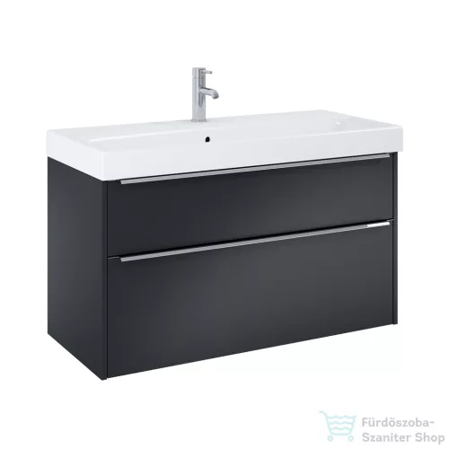 Jika PURE 100x41,8 cm-es 2 fiókos alsószekrény és mosdó kombináció csaptelep nélkül, matt fekete H40B2364023532