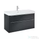 Jika PURE 100x41,8 cm-es 2 fiókos alsószekrény és mosdó kombináció csaptelep nélkül, matt fekete H40B2364023532