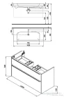 Jika PURE 100x41,8 cm-es 2 fiókos alsószekrény és mosdó kombináció csaptelep nélkül, matt fekete H40B2364023532
