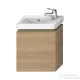 Jika CUBITO 44x24,1 cm-es, bukó ajtós fali mosdótartó szekrény H811424 mosdóhoz, tölgy H40J4201005191