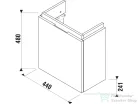 Jika CUBITO 44x24,1 cm-es, bukó ajtós fali mosdótartó szekrény H811424 mosdóhoz, tölgy H40J4201005191