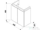 Jika CUBITO 44x24,1 cm-es, 2 ajtós fali mosdótartó szekrény H811424 mosdóhoz, tölgy H40J4202005191