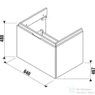 Jika Cubito alsószekrény bútoros mosdóhoz 65 cm-es Oak színben 40J4243015191