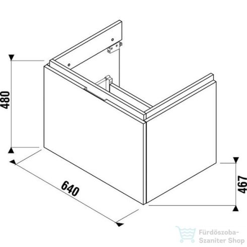 Jika Cubito alsószekrény bútoros mosdóhoz 65 cm-es Oak színben 40J4243015191