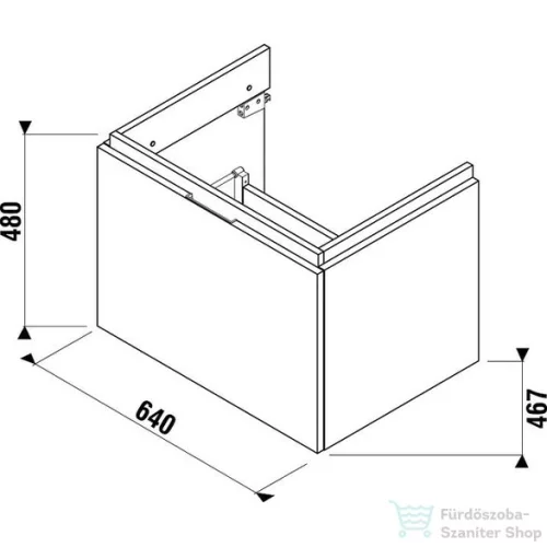 Jika Cubito alsószekrény bútoros mosdóhoz 65 cm-es Oak színben 40J4243015191