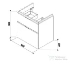 Jika Cubito alsószekrény bútoros mosdóhoz 65 cm-es fényes fehér 40J4244025001