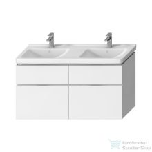   Jika CUBITO 128x46,7 cm-es, 4 fiókos fali mosdótartó szekrény H814420 mosdóhoz, fényes/matt fehér H40J4274025001