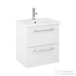   Jika PONTA 50x38,4 cm-es, 2 fiókos fali mosdótartó szekrény H810510 mosdóhoz, fényes/matt fehér H40J5214025001