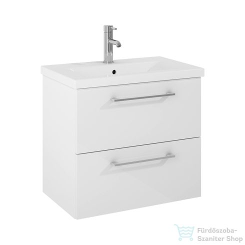 Jika PONTA 60x38,4 cm-es, 2 fiókos fali mosdótartó szekrény H810512 mosdóhoz, fényes/matt fehér H40J5224025001