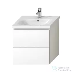   Jika MIO N 57x44,8 cm-es, 2 fiókos fali mosdótartó szekrény H812713XXX mosdóhoz, fényes/matt fehér H40J7144015001