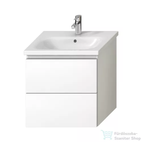 Jika MIO N 57x44,8 cm-es, 2 fiókos fali mosdótartó szekrény H812713XXX mosdóhoz, fényes/matt fehér H40J7144015001