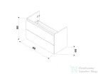 Jika MIO N 96x44,8 cm-es, 2 fiókos fali mosdótartó szekrény H814713XXX mosdóhoz, fényes/matt fehér H40J7174015001