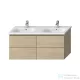 Jika MIO N 126,6x44,8 cm-es, 4 fiókos fali mosdótartó szekrény H814714XXX mosdóhoz, kőris H40J7184013421
