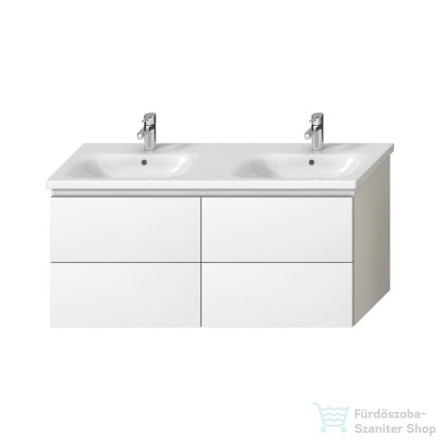 Jika MIO N 126,6x44,8 cm-es, 4 fiókos fali mosdótartó szekrény H814714XXX mosdóhoz, fényes/matt fehér H40J7184015001