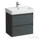 Laufen BASE 2.0 57x36 cm-es, 2 fiókos fali mosdótartó szekrény PRO S H818959 / PRO X H818863 mosdóhoz, traffic grey H4112621082661