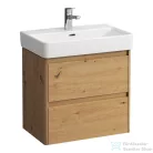 Laufen BASE 2.0 57x36 cm-es, 2 fiókos fali mosdótartó szekrény PRO S H818959 / PRO X H818863 mosdóhoz, vad tölgy H4112621082671