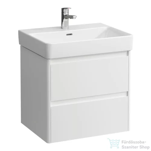 Laufen BASE 2.0 57x44,5 cm-es, 2 fiókos fali mosdótartó szekrény PRO S H810963 / PRO X 810863 mosdóhoz, matt fehér H4112721082601